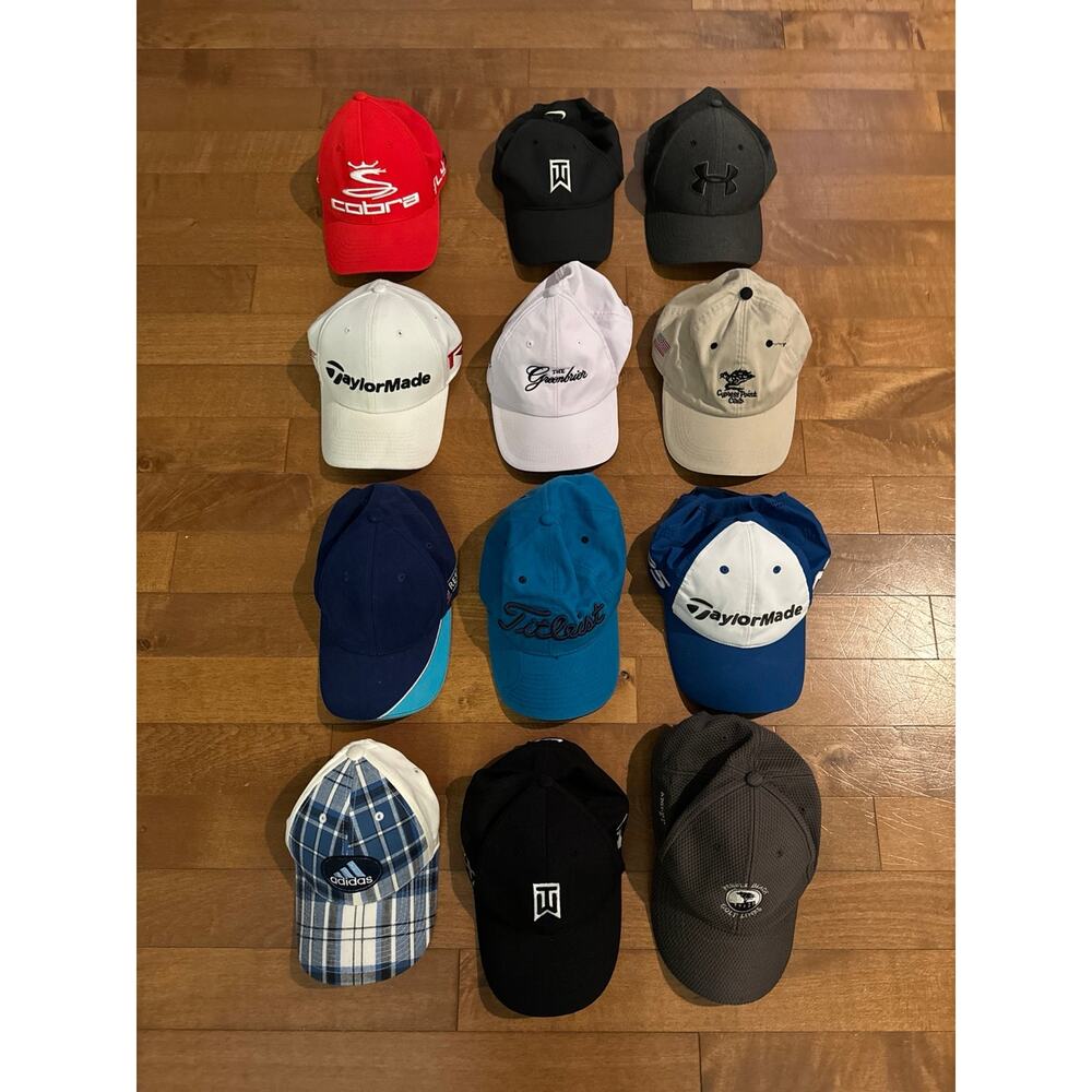 Cobra, Nike, Adidas Golf baseball hat bundle of 13 hats